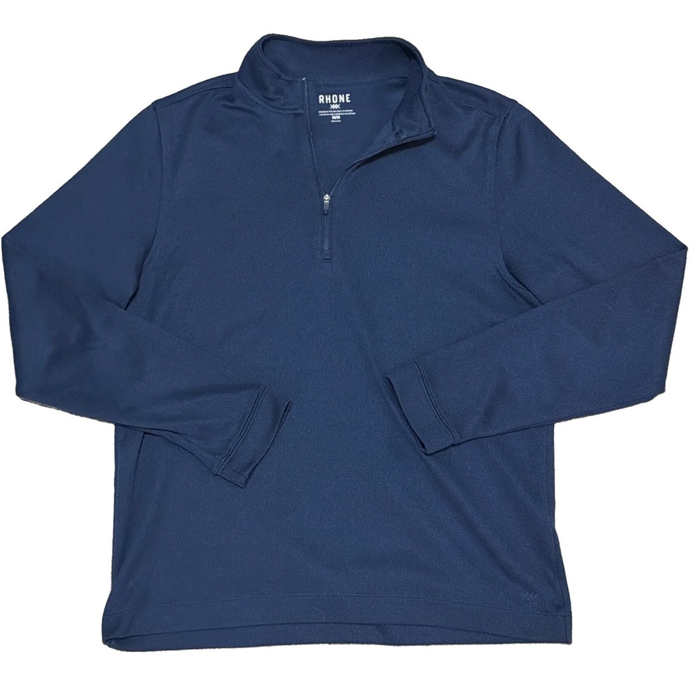 Rhone Commuter 1/4 Zip Pullover Men's Medium Blue Long Sleeve Stretch